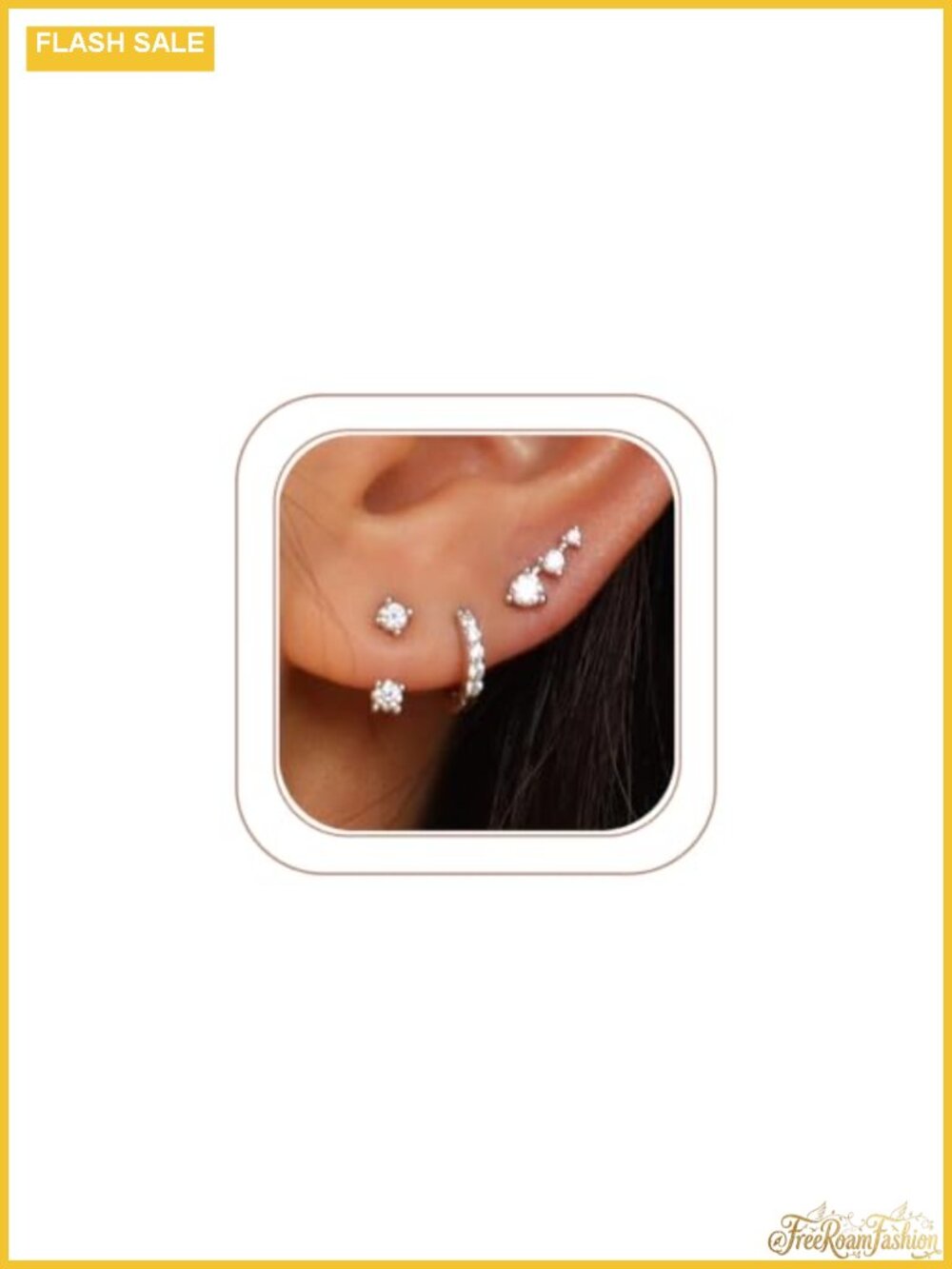 14K Gold Plated Huggie Hoop Earrings Set for Women CZ Jewelry Gift